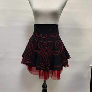 Festive Black and Red Skirt by Margo Paris